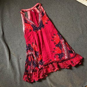 SOLD Free People Pink Patterned Flowy Mini Dress